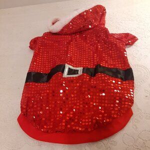 Top Paw (XL)  Santa Red Sequined Suit with Fur Trimmed Hood for 24" Dogs